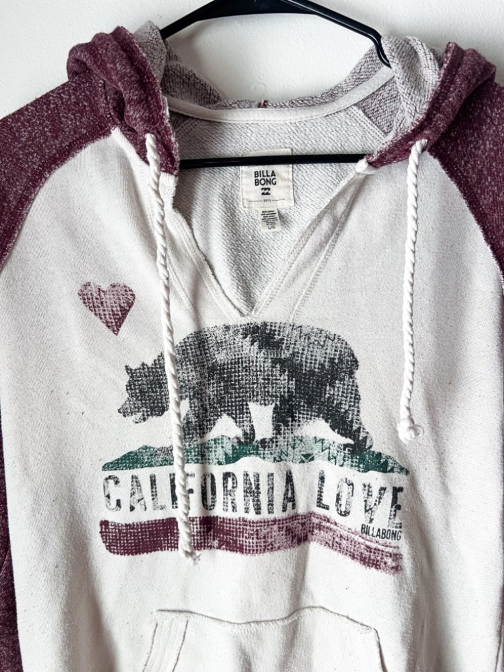 Billabong California Love Hoodie | Boho Surf Skater Beachy Graphic Pullover - Picture 2 of 5